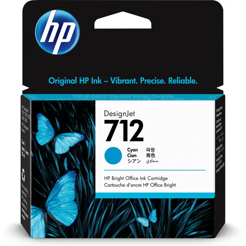 3ed67a-ink-31258411368612 HP 712 Cyan Designjet Ink Cartridges
