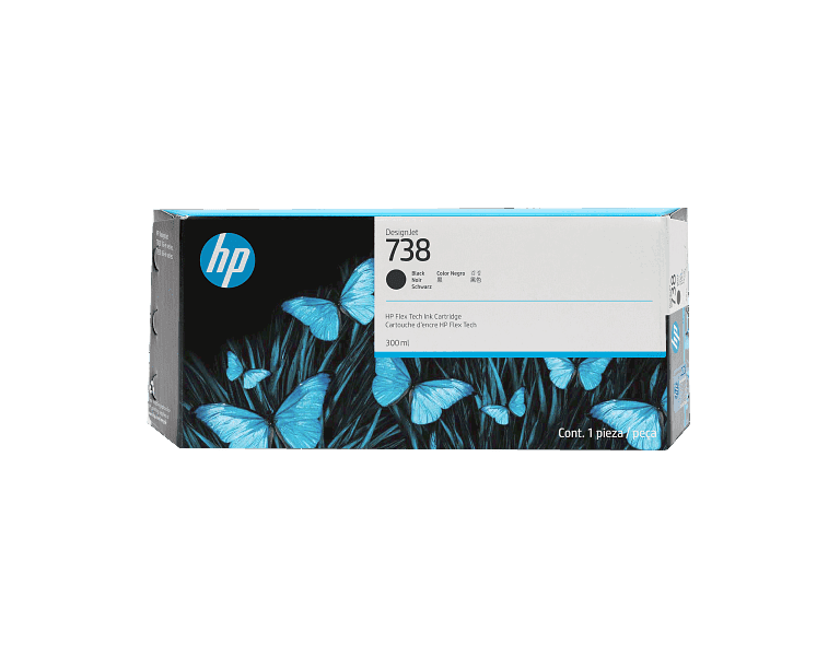 HP 738 Black Designjet Ink Cartridge- 300ml