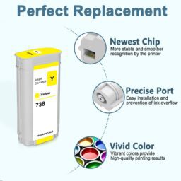 HP 738 Yellow Designjet Ink Cartridges- 130ml