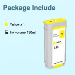 HP 738 Yellow Designjet Ink Cartridges- 130ml