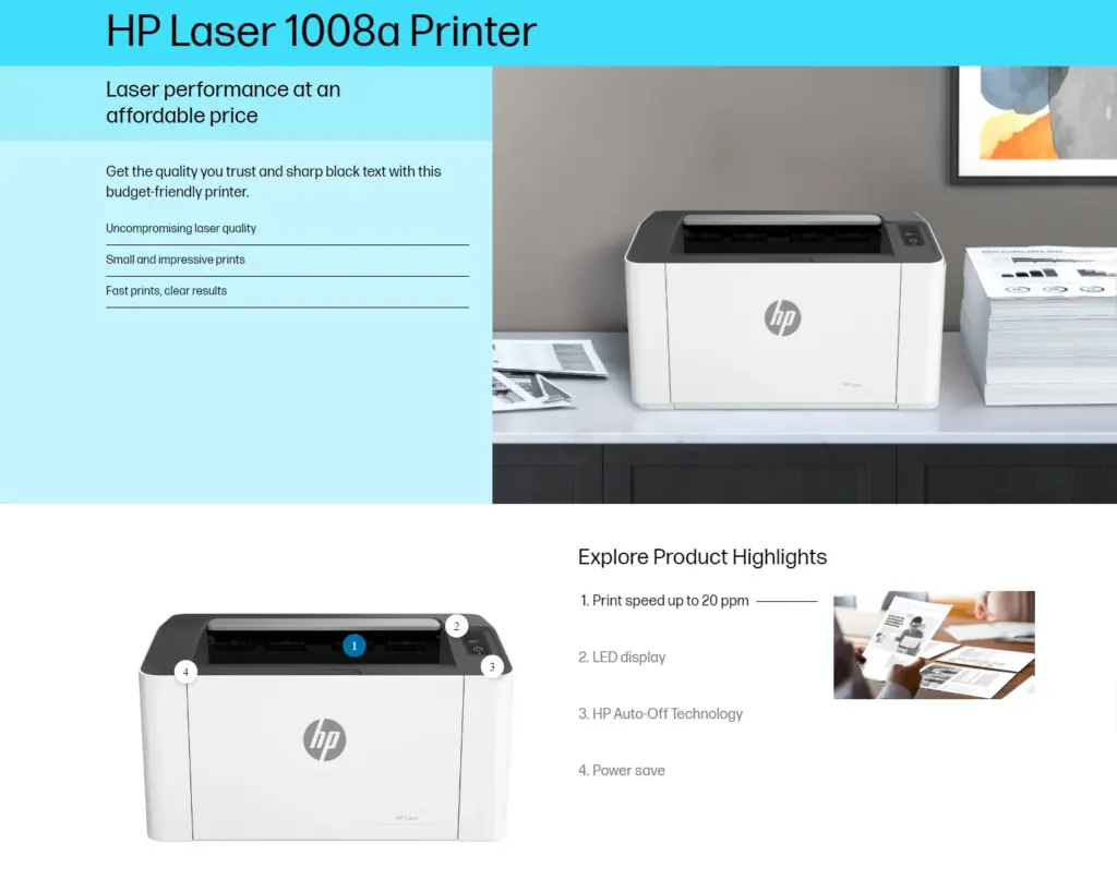 HP Laserjet 1008a Printer
