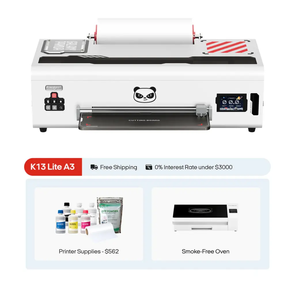 Procolored K13 Lite DTF Printer 13" A3 & Smokeless Oven Premium - White